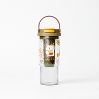 Tasse à café en plastique de 700 ml, grande capacité, anti-fuite, avec infuseur à thé et couvercle à clapet avec paille, portable pour le bureau et la voiture