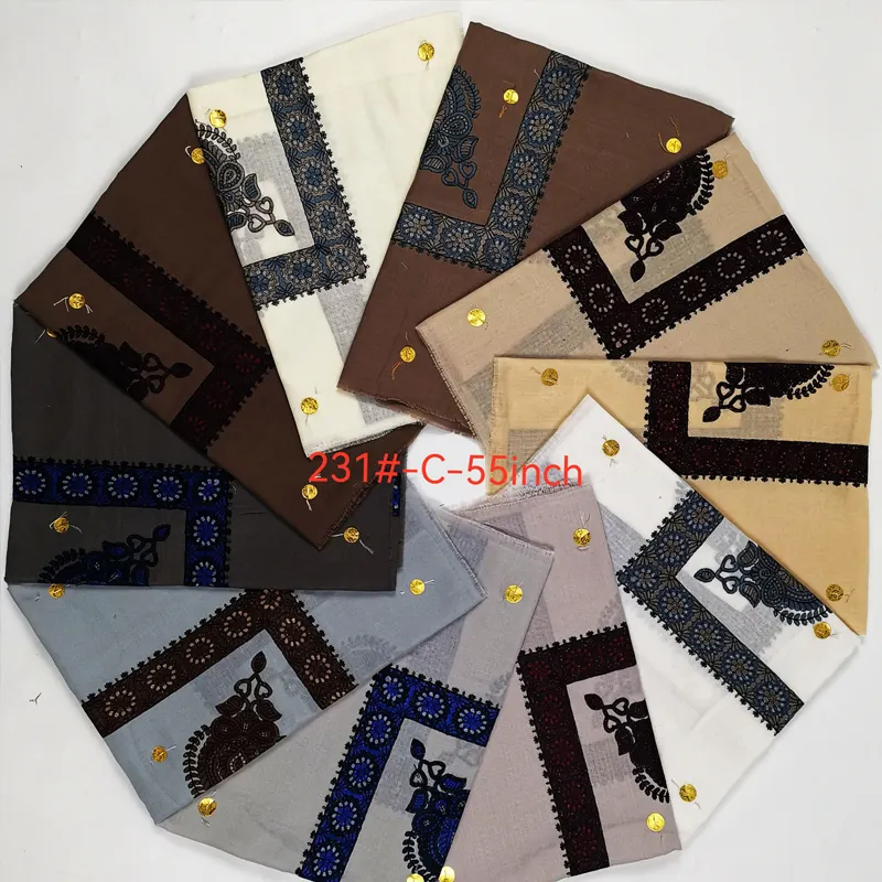 High Quality Muslim Men's Embroidered Square hijab mens shawls Saudi Arabia Yemeni Scarf Kashmiri design cashmere