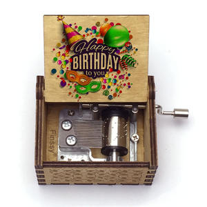 Caja de Música de Madera Personalizada al por Mayor con su Logotipo o Foto, Caja Musical Única con Manivela, Canción de Feliz Cumpleaños, Regalo para Mamá, Papá, Hijo, Hija - Product Image 2