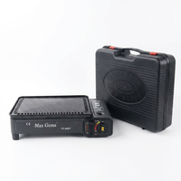 Barbecue portable au gaz avec revêtement en pierre antiadhésif, cuisinière à cassette coréenne compacte pour le camping en plein air, pique-nique, cuisson avec étui de transport