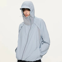 Ensemble de veste unisexe anti-UV UPF 50+ avec protection solaire, couverture multicouche, garniture, ourlet et patch décoratif