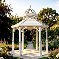 Pergola en aluminium de style sud-est asiatique, hexagonale, à double niveau, avec toit en dôme, pour jardin, gazebo, villa, mariage, cour, MY SG, recherche populaire