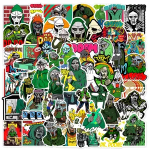 50pcs 전설적인 래퍼 MF DOOM 낙서 스티커 스피커 수하물 전화 케이스 평면 방수 스티커