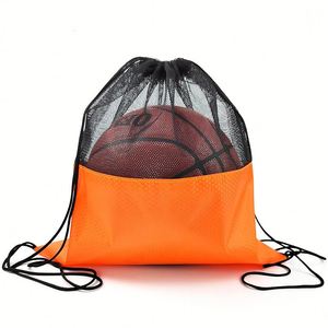 Sac de sport en filet personnalisé avec logo, sac de rangement à cordon pour équipement de basketball, football, sports de plage - Product Image 4
