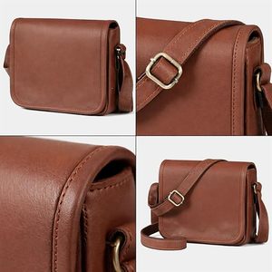 Sac messager élégant en cuir véritable de 11 pouces, sac à bandoulière vintage pour tablette, iPad, documents de bureau, sac de voyage - Product Image 3