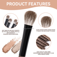 Échantillons Gratuits – Nouveau Kit de Pinceaux de Maquillage Professionnels Personnalisés en Poils de Chèvre avec Manche en Bois Écologique pour Sourcils, Fard à Paupières, Nez, Eyeliner et Lèvres