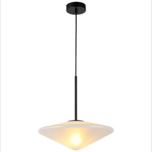 Lustre de restaurant en verre espagnol, style nordique minimaliste postmoderne, suspension en fer forgé à tête unique - Product Image 3