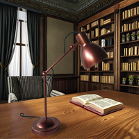 Angle réglable industriel E26 Base AC Simple dôme lampe de table en métal pour la lecture dans la chambre chevet hôtel salon décor