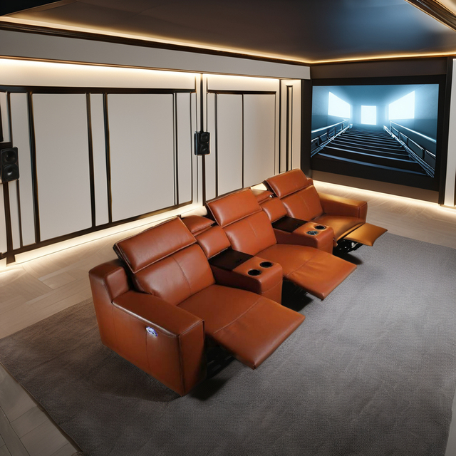 Luxury Home Furniture Orange Modern Home Theater Recliners and Sofas Luxury Home Movie Theater Sofa