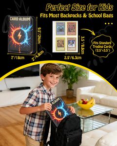 Álbum para Tarjetas Coleccionables de Pokémon, Impermeable, con 4 y 9 Bolsillos, Capacidad para 400 Tarjetas, con Cierre de Cremallera - Product Image 2