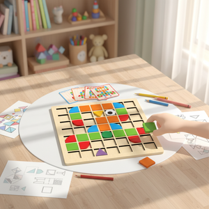 Puzzle 3D en mosaïque, <span class=keywords><strong>jeu</strong></span> de bureau pour la maternelle, jouet en bois pour enfants, éducation précoce, développement de l'intelligence, blocs de construction - Product Image 6