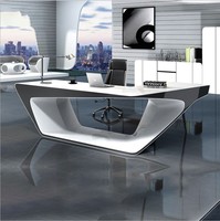 Meuble de réception informatique moderne, table de luxe en pierre Corian, bureau de direction pour ordinateur et écriture