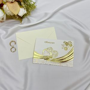 Cartes d'invitation de <span class=keywords><strong>mariage</strong></span> personnalisées de petite taille, fabriquées à YIWU, en ivoire, à prix réduit, avec enveloppe - Product Image 6