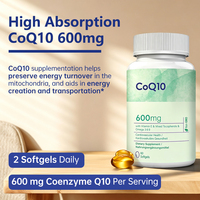 OEM ODM Capsules de Coenzyme Q10 sans gluten 600 mg pour l'énergie cellulaire, 60 unités