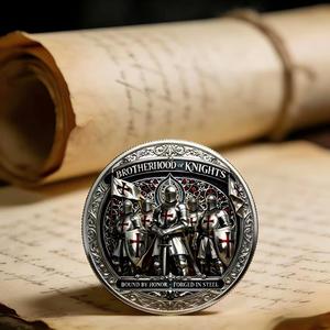 Pièces de monnaie commémoratives personnalisées de l'Ordre des Chevaliers <span class=keywords><strong>Crusaders</strong></span> et Médaille de la Valeur - Product Image 3