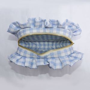 Custom Printed Women's Heart Ruffle Nylon Reusable Eco-Friendly Portable Travel Zipper Cosmetic Pouch Makeup <b>Storage</b> Bag - Product Image 4