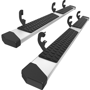 Ventes chaudes Marchepieds latéraux en alliage d'aluminium Argent+Noir Style sportif Accessoires pour camionnettes compatibles Tacoma <span class=keywords><strong>Ram</strong></span> <span class=keywords><strong>1500</strong></span> - Product Image 1