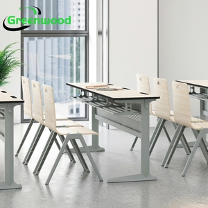 Bureaux scolaires modernes modulaires en stratifié compact HPL, écologiques et durables, design emboîtable, couleurs personnalisées, bois vert pour salon - Product Image 3