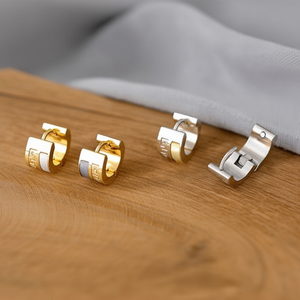 Pendientes de Clip Zi, Oro, Plata, Acero Inoxidable, 6 mm, Geométricos, Joyería de Moda Unisex - Product Image 2