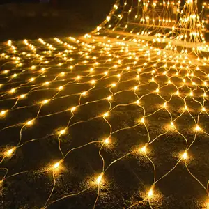4*1.5M 400led Net Light 400 bianco caldo 2200K con cavo in gomma 1*0.5 mm2 per luci natalizie da giardino per feste luce a stringa netta IP65