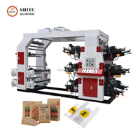 Machine d'impression flexographique à haute vitesse pour sacs en plastique PE BOPP, sacs en plastique, pochettes en papier, 2, 4, 6 couleurs
