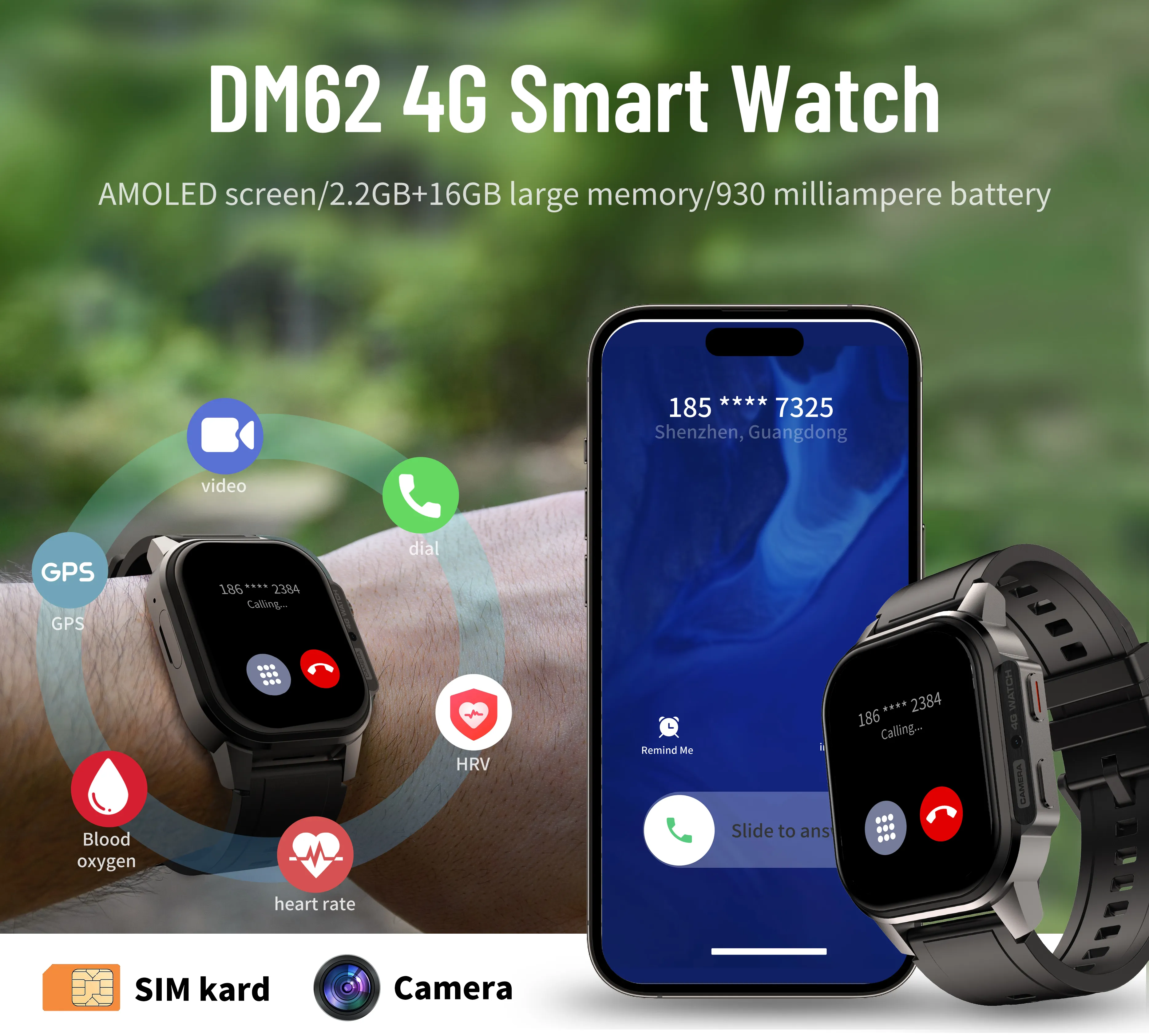 2024 Dm62 2G 16Gb Android Wifi Dual Bt Call Chatgpt S9 Smartwatch 2.13Inch Amoled Display S9 Smart Watch Met Gps Pk Dt Ultra 2