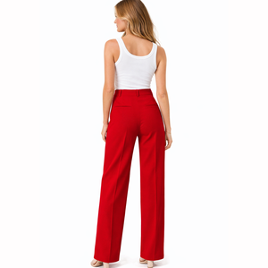 Custom <strong>Womens</strong> Wide Leg Pants High Waist Straight <strong>Trousers</strong> <strong>Loose</strong> Fit Formal Casual Office OEM ODM Manufacturer - Product Image 2