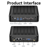 Komputer Industri Mini Tanpa Kipas Ihomemix Intel Core I5 5200U DDR3 Dual RJ45 LAN Ethernet Dual COM RS232 Win 10