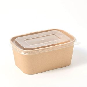 Bols en papier kraft écologiques jetables avec couvercle, compatibles micro-ondes, pour le camping, la préparation des repas et les fêtes - Product Image 1