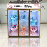 Lemari Pendingin Display Bunga, Kulkas Display, Freezer Anti Beku, Rak Dapat Disesuaikan, Desain untuk Minuman, Air, dan Bunga