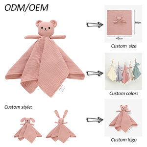 100% algodón orgánico muselina bebé oso edredón manta juguete estereoscópico Lovey con bordado para recién nacidos y niños pequeños - Product Image 6