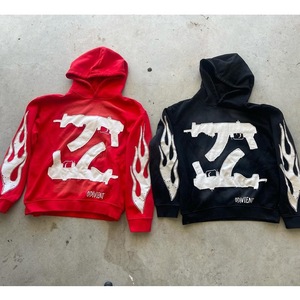 Sweat à capuche zippé épais personnalisé surdimensionné en molleton uni, style streetwear vintage délavé à l'acide avec poches usées pour hommes - Product Image 1
