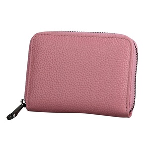 Porte-cartes en cuir véritable en gros, <span class=keywords><strong>pour</strong></span> cartes de bus, d'identité et de crédit, avec protection RFID, structure accordéon et options de couleurs unies - Product Image 4