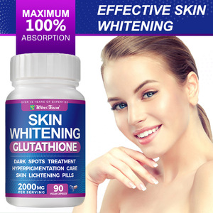 Cápsulas de Glutatión Blanco Brillante para Blanqueamiento de la Piel y Tratamiento de Manchas Oscuras - No Apto para Mujeres Embarazadas - 90 Cápsulas - Product Image 1