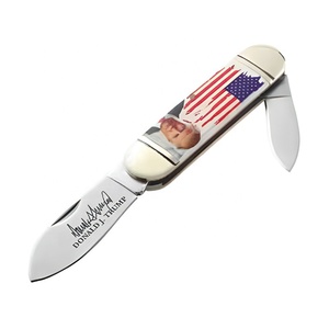 Couteau <span class=keywords><strong>de</strong></span> poche DRAWELL PH-2723 EDC en acier inoxydable à 2 lames, motif drapeau américain, éléphant, manche en os <span class=keywords><strong>blanc</strong></span>, pour le camping (OEM) - Product Image 3