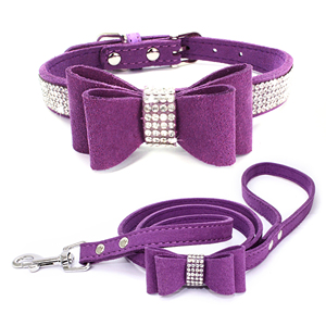 Accesorios para mascotas, <span class=keywords><strong>collar</strong></span> de cuero con nudos de lazo ostentosos para perros, productos para mascotas, pajarita - Product Image 2