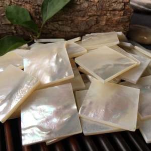 พลอย DS พลอยหินเปลือกหอยสีขาวตัดทรงสี่เหลี่ยม - Product Image 4