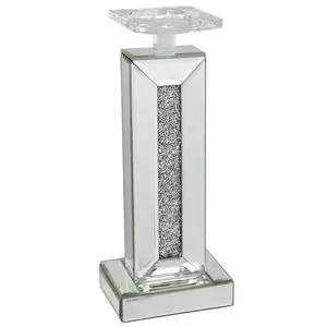 Di lusso Tavolo Alto Da Sposa di Metallo Decorativo di Vetro Candeliere Supporto dello specchio del Diamante vaso di fiori del basamento