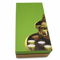 Boîte cadeau rigide écologique personnalisée avec fenêtre transparente en PVC, fermeture magnétique, doublure en satin, emballage réutilisable haut de gamme pour le thé artisanal