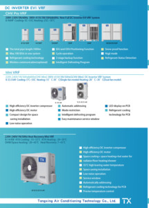ระบบทำความร้อนอุณหภูมิต่ำ EVI VRF/VRV แบบมัลติสปลิตเต็มรูปแบบ เครื่องปรับอากาศเชิงพาณิชย์ ประหยัดพลังงาน ใช้สารทำความเย็น R134A มอเตอร์ปั๊มแบบโมดูลาร์ - Product Image 6