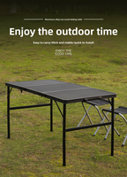 Rechteckiger Aluminium-Klapptisch für den Außenbereich, ultraleicht, tragbar, langlebig, aus Eisengitter, für Grill, Camping, Picknick, Gartenmöbel