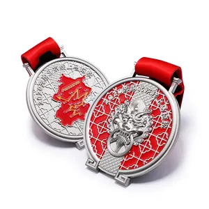 Personalized Custom New Souvenir Silver Luxury Zinc Alloy Stamping Soft Enamel 3D Metal Sport Medal