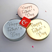 Großhandel Happy Vatertag Laser markierung Glänzende Farbe Spiegel Acryl scheibe Dessert Kuchen Dekoration Zubehör Zubehör