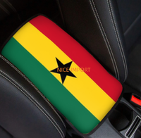 Accoudoir de console centrale universel avec drapeau du Ghana, le plus vendu, protection pour boîte de rangement de voiture, compatible SUV, berline, camion