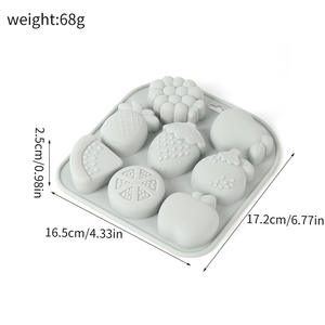 แม่พิมพ์สบู่ซิลิโคน 3 มิติ รูปผลไม้ แอปเปิ้ล องุ่น แพรงจ์ แตงโม สตรอว์เบอร์รี ลูกแพร์ - Product Image 5