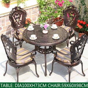 Mesa Lateral Durável de Alumínio Fundido Estilo Riviera Francesa - Mobiliário Vintage para Varanda, Ideal para Uso Externo em Vilas e Hotéis - Product Image 2