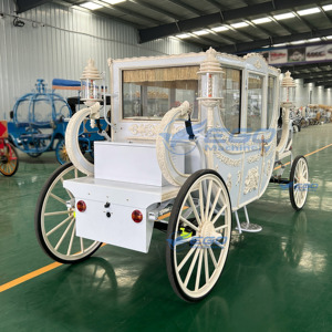 Chariot de Mariage Électrique de Luxe Style Citrouille, Carrosse Royal Cendrillon, Transport Spécial de Haute Qualité avec Cadre en Acier - Product Image 4