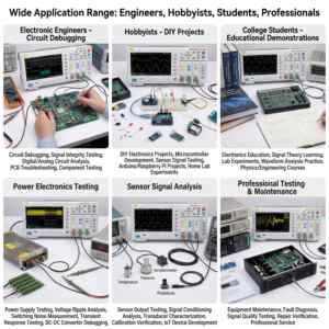 FNIRSI 1014D ออสซิลโลสโคปดิจิตอล 100MHz และเครื่องกำเนิดสัญญาณ 2-in-1 ชุดออสซิลโลสโคปแบบสองช่องสัญญาณสำหรับการทดสอบอุปกรณ์อิเล็กทรอนิกส์ - Product Image 5