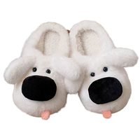 Chaussons d'intérieur chauds et moelleux pour femmes, à plateforme, avec motif de dessin animé, antidérapants, en peluche pour l'hiver
