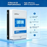 Contrôleur solaire MPPT EPEVER XTRA G3 en stock UE/US, 10A à 40A, 12V/24V/48V, compatible avec les systèmes solaires automatiques, batteries lithium, gel et scellées.